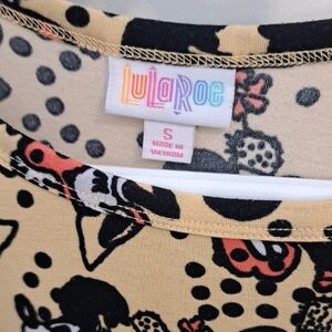LuLaRoe Black and Tan Patterned Disney Dress